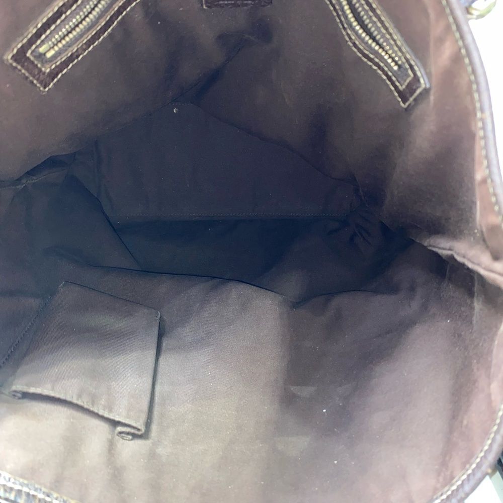 Authentic GUCCI GG Logo Canvas Leather Trim Tote - Picture 8 of 12